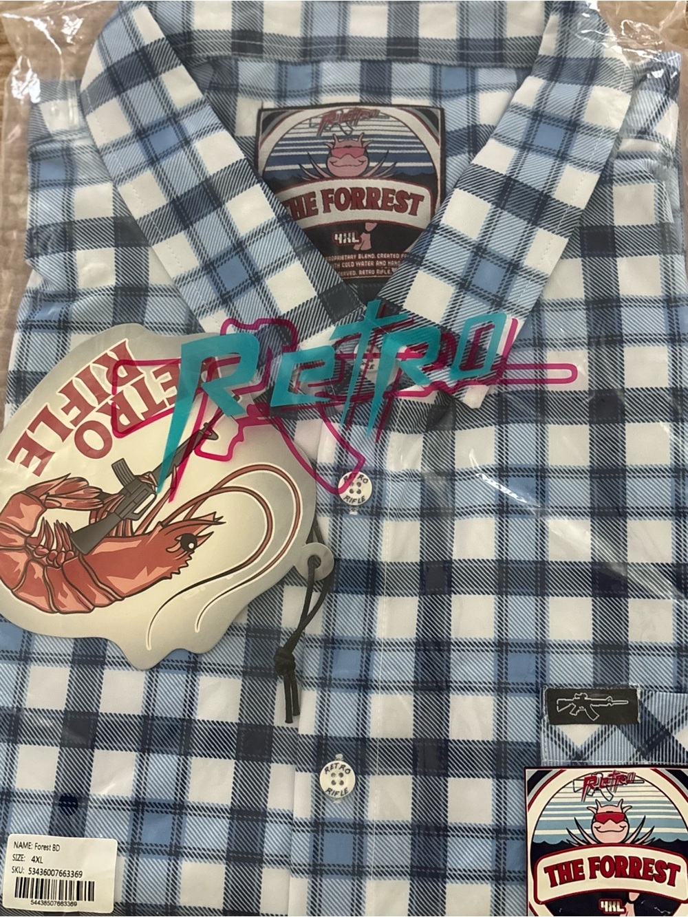 Retro Rifle Forest Button Down - 4XL - Picture 9 of 10
